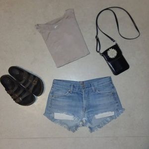 7 for all mankind exposed pocket jean shorts